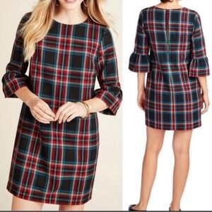 Vineyard Vines Plaid Bell Sleeve Dress Size 2
